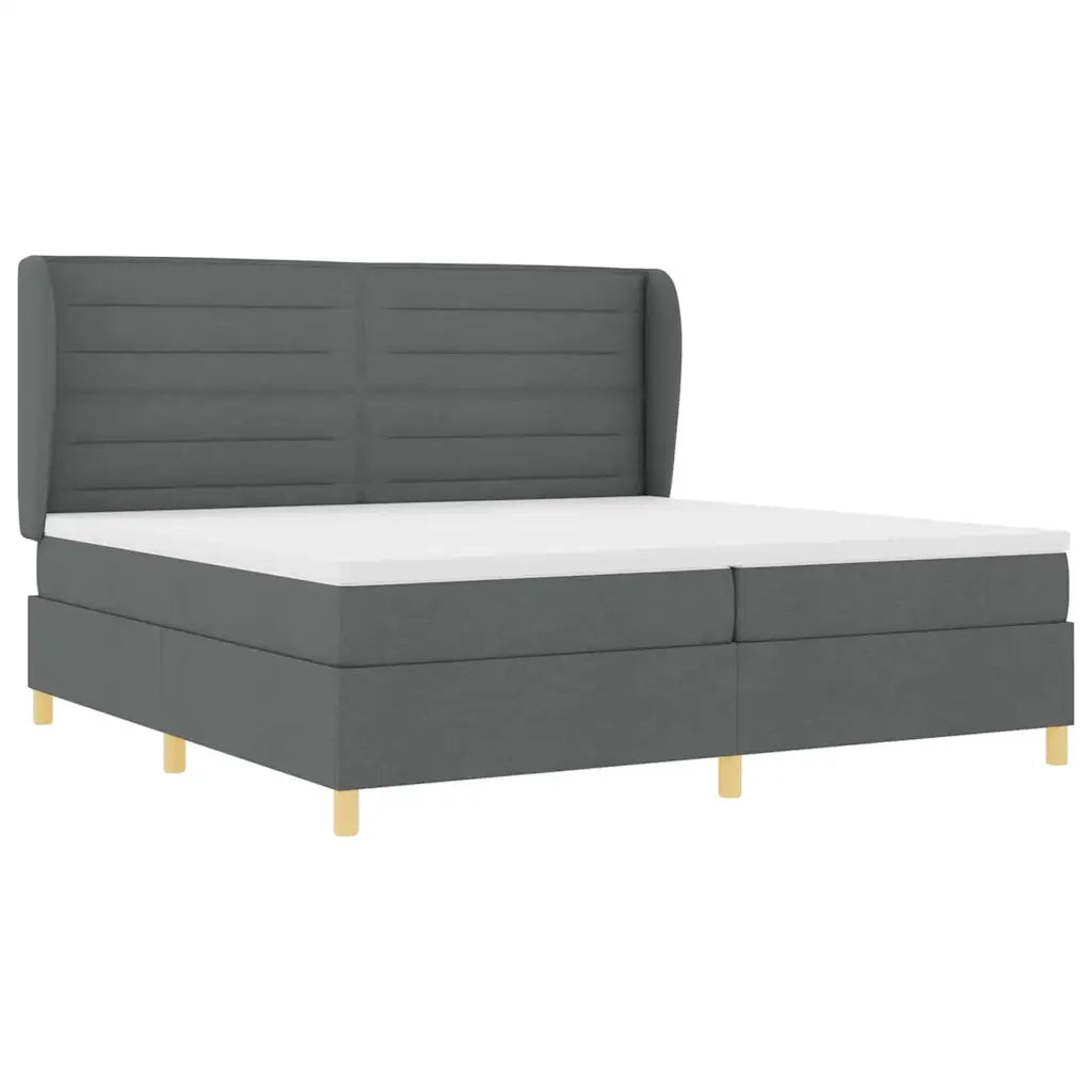 Letto a molle con materasso Grigio scuro 200 x 200 cm Tessuto 3340712