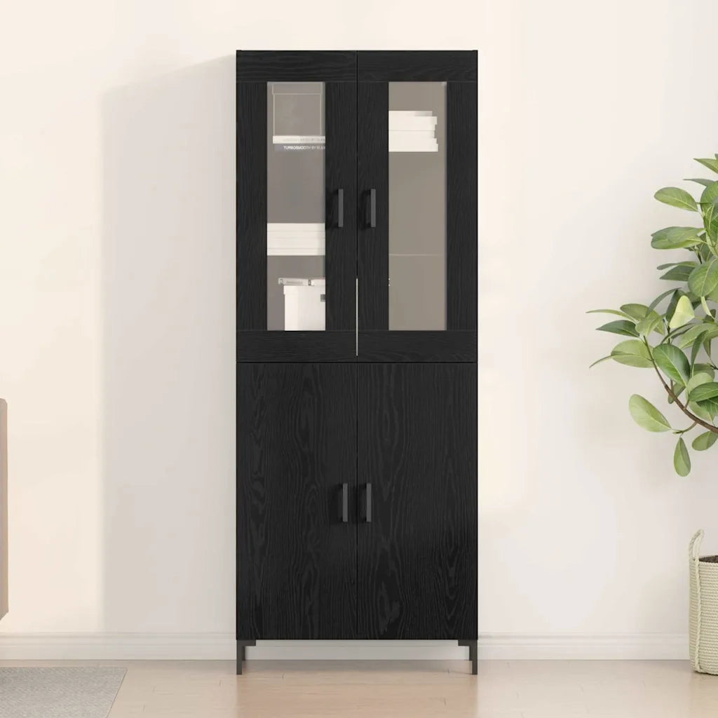 Credenza 2 pcs Rovere nero 69,5 x 34 x 180 cm Legno multistrato 3334351