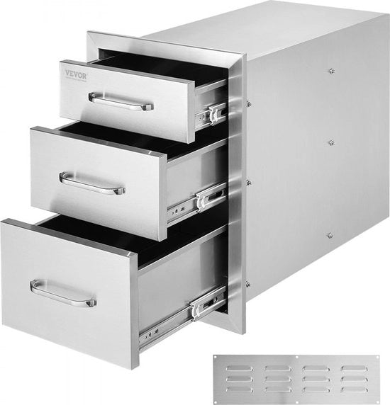Scaffale esterno per barbecue isola di carico tripla 35x51cm per veicoli in acciaio inossidabile
