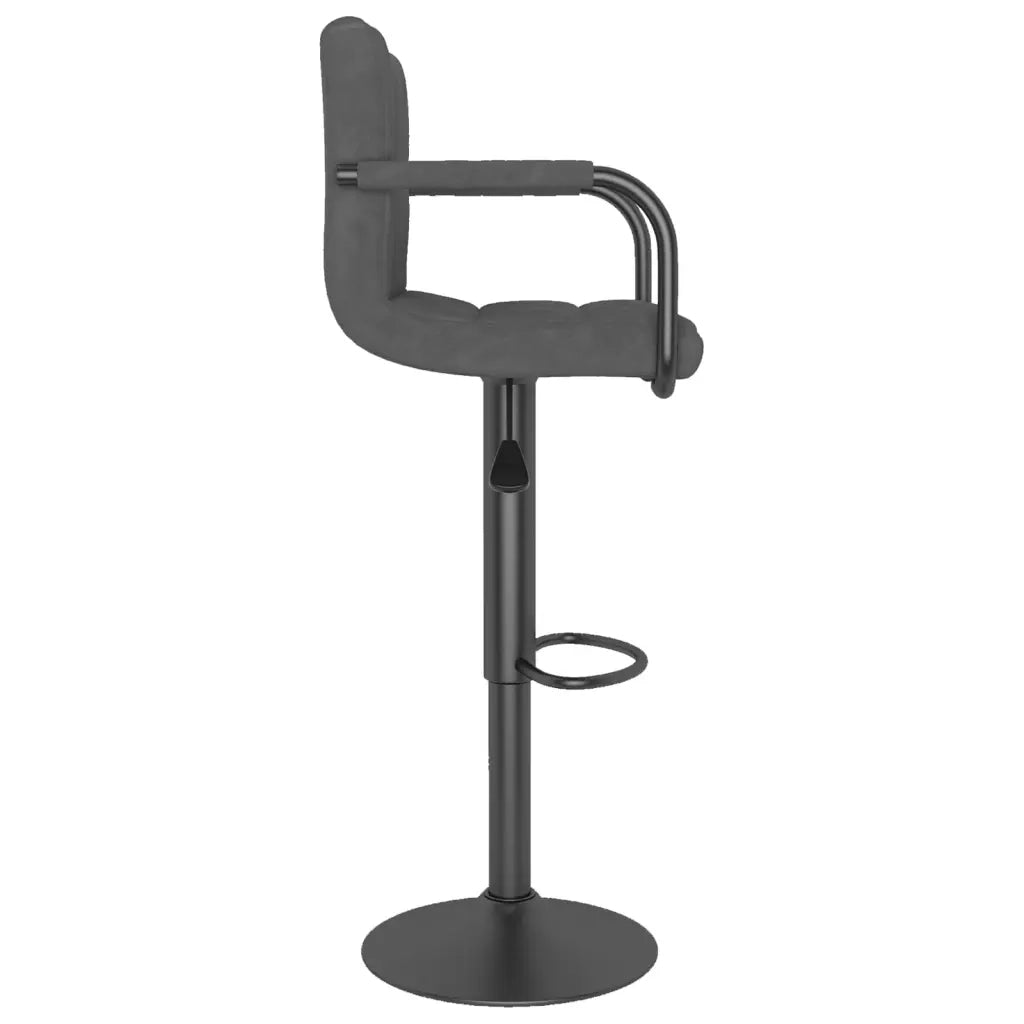 Sgabello da Bar Grigio Scuro in Velluto 334649
