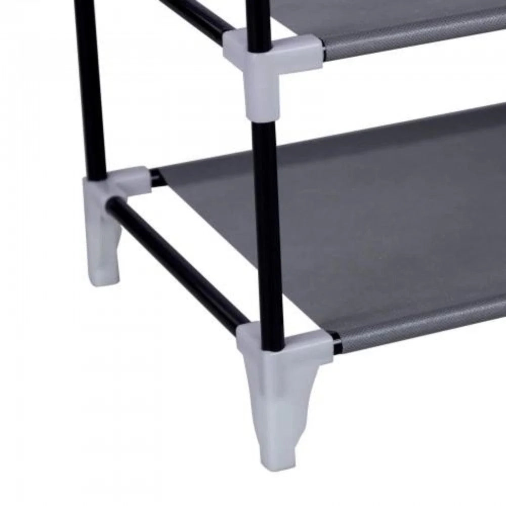 Scarpiera/scaffale a 10 ripiani con coperchio contiene 27 paia di scarpe 58 x 28 x 160 cm grigio 12_0001085
