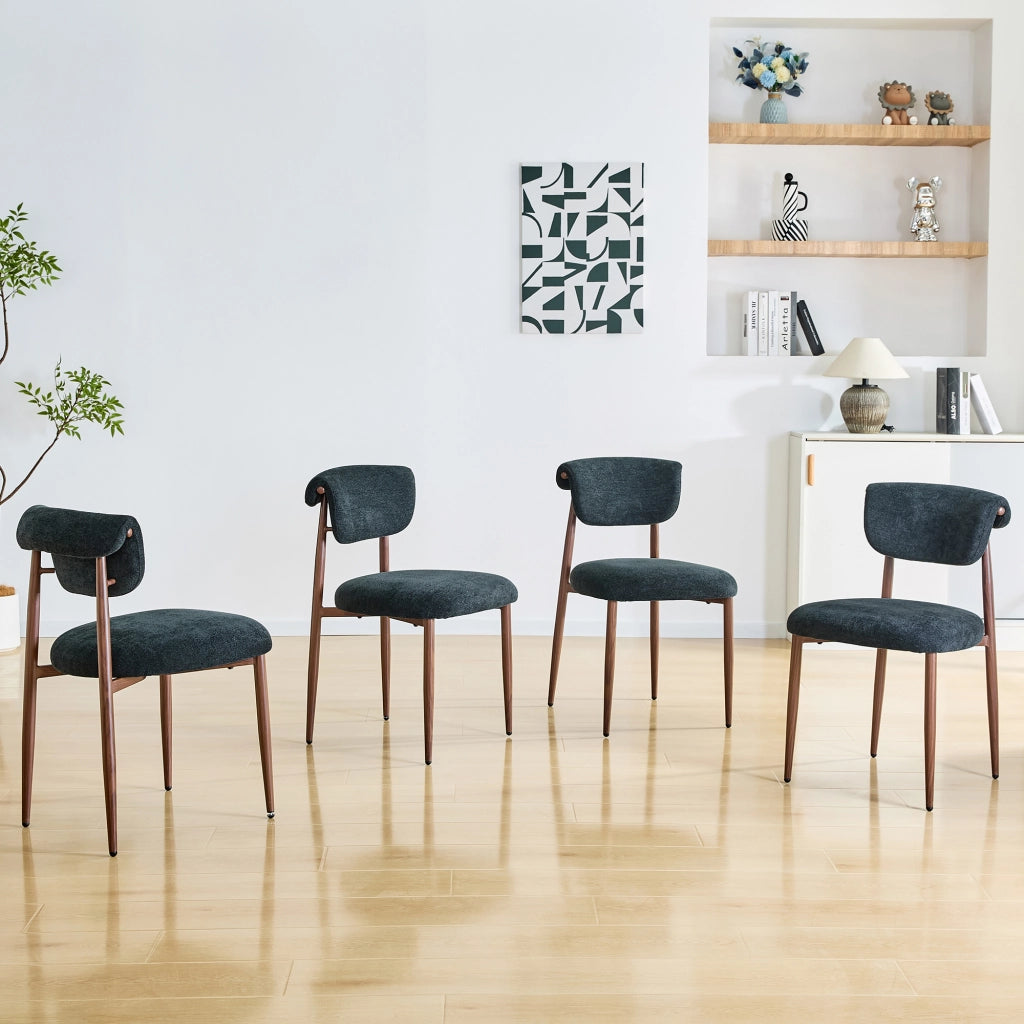 Sedie da Pranzo Imbottite Senza Braccioli con Schienale Curvo ¨C MINIMAL ¨C Set 4 Pezzi
