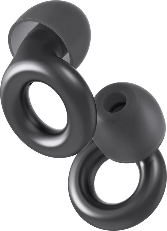Protezione uditiva orecchini per concerti e motociclisti - riproduzione audio chiara - 8 pezzi - SNR 18 dB attenuazione - Nero