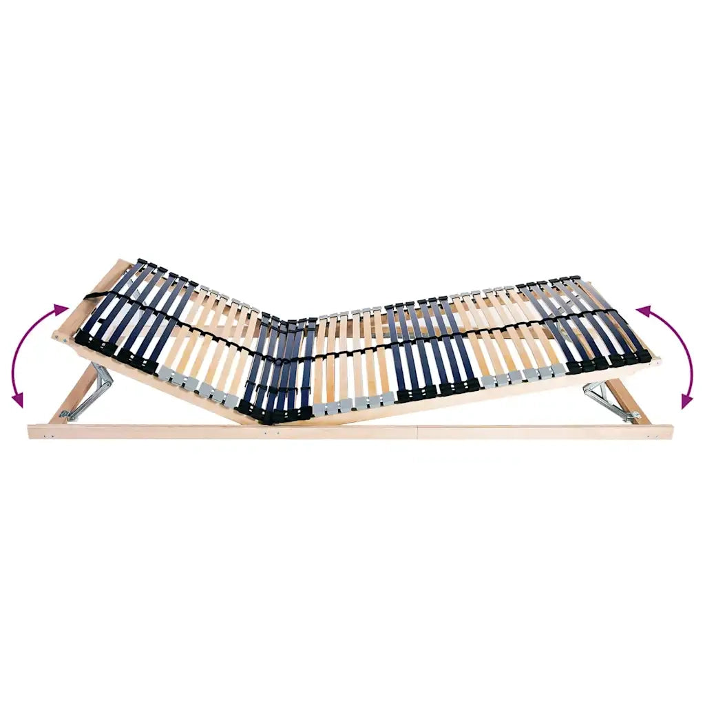 vidaXL Base a doghe Marrone 80 x 190 cm Legno massello di faggio