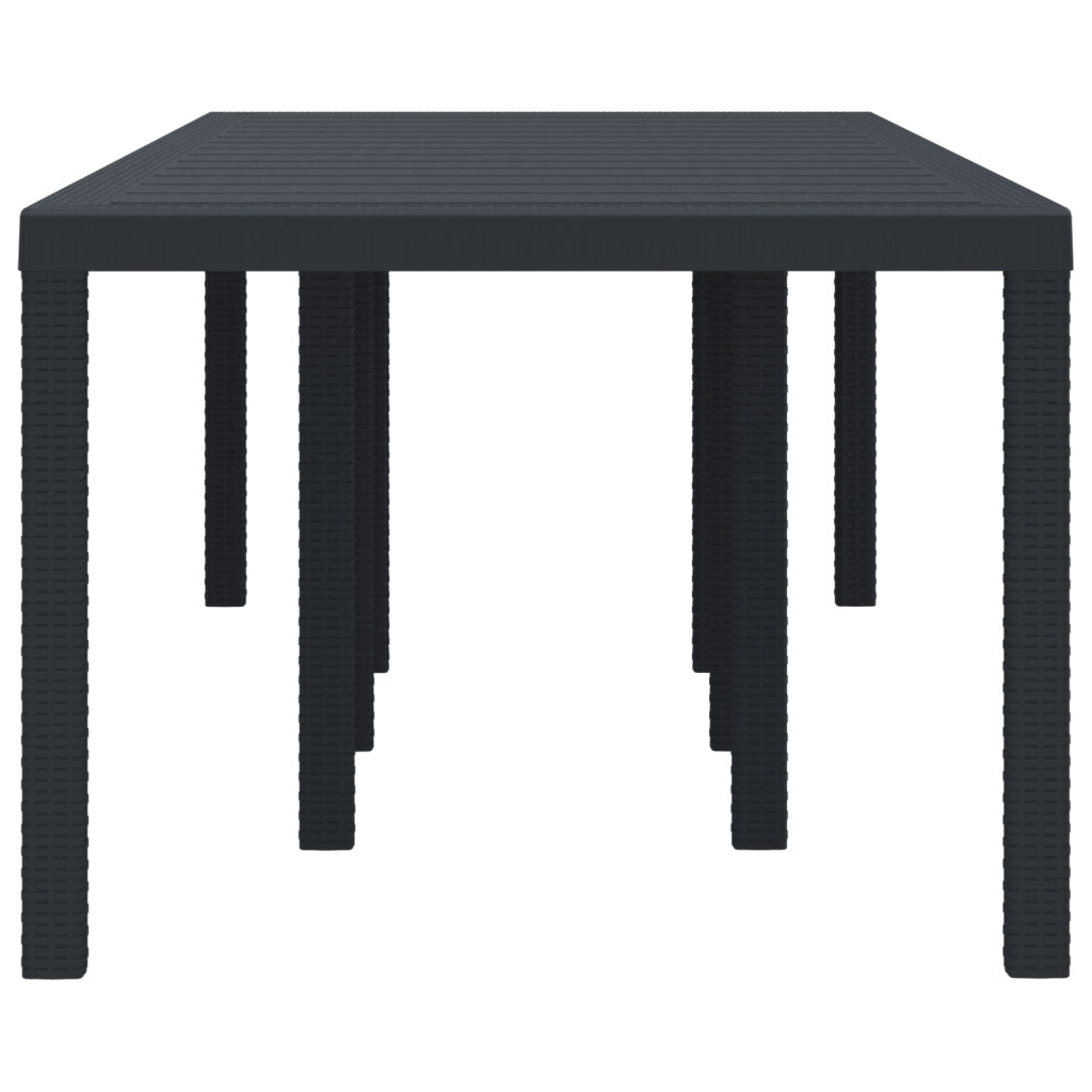 Tavolo da Giardino Antracite 250x100x73 cm Poly Rattan