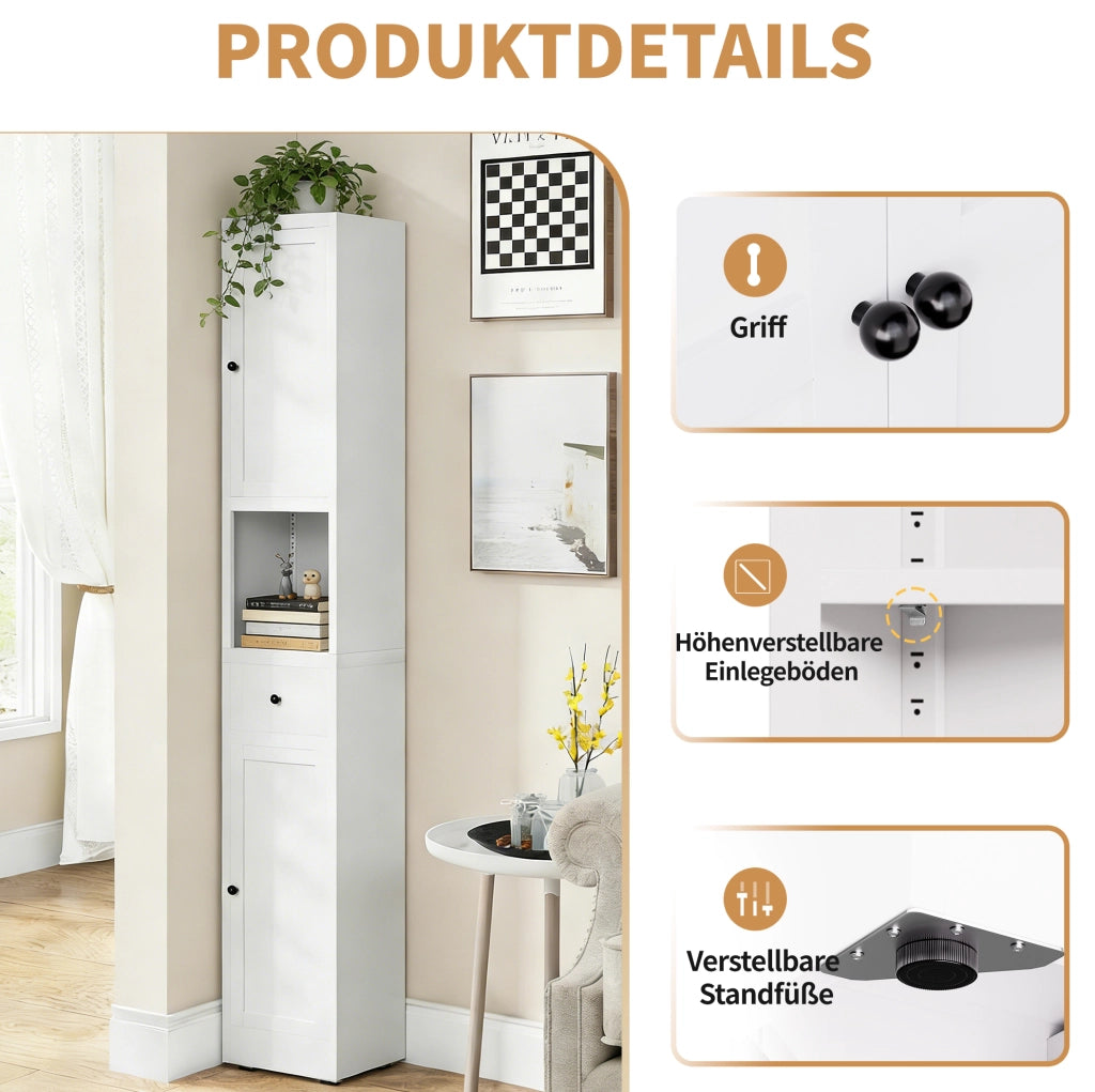 Armadio alto in metallo bianco 180,34 cm con 5 livelli
