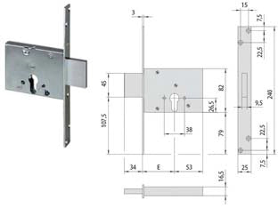 SERRATURA DA INFILARE A CILINDRO 56013- - mm.70 (56013700) - 1 pezzi CISA