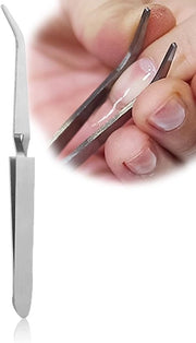 Strumento per arte dei nail - Pinza curva/puntuta - Pinza ciglia - Pinze per gel/acrilico unghie - Attrezzatura per arte dei nail - Dimensioni 15,5 x 0,8 x 0,3 cm - Pinza unghie