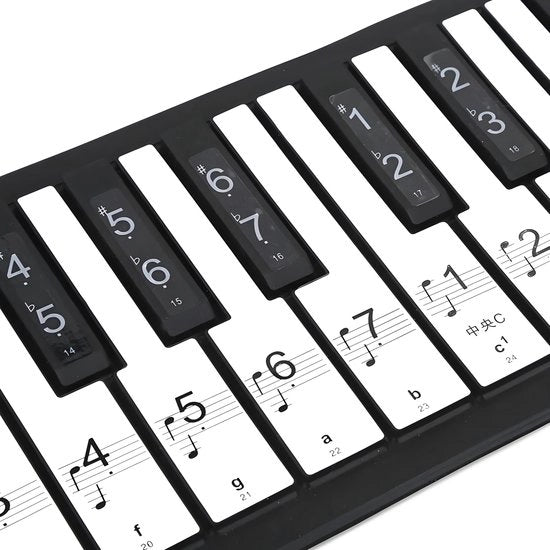 Etichette per tastiera pianoforte - rimovibili - trasparenti - adatti per principianti - lezioni di musica - 88 tasti