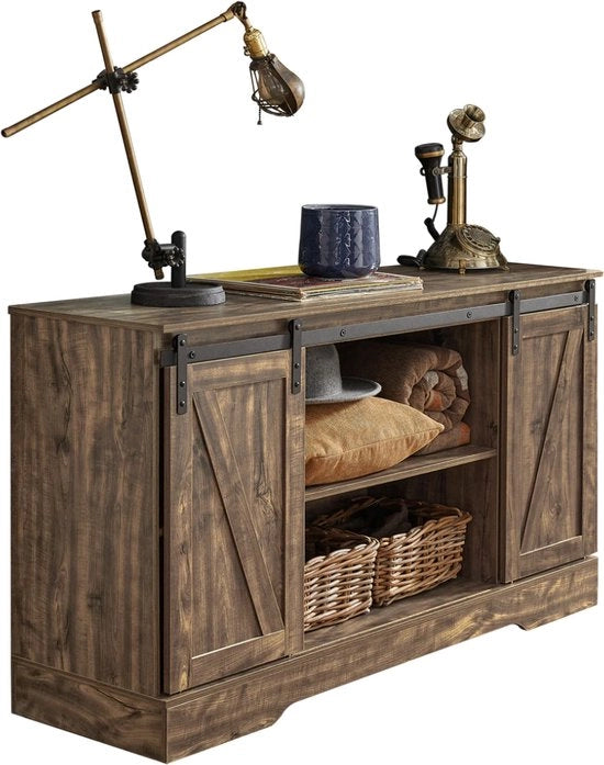 Comodino di archiviazione - Cassettone - Tavolo di servizio - Miele - Piastra di legno di pino - 120 x 40 x 70 cm