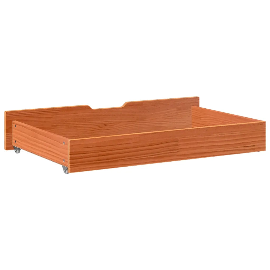 vidaXL Cassettoni per Letto 2pz Marrone Cera 90x55x17 cm Legno di Pino