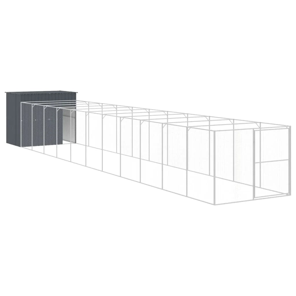 Cuccia per cani con recinto 214 x 1273 x 181 cm antracite 02_0043479