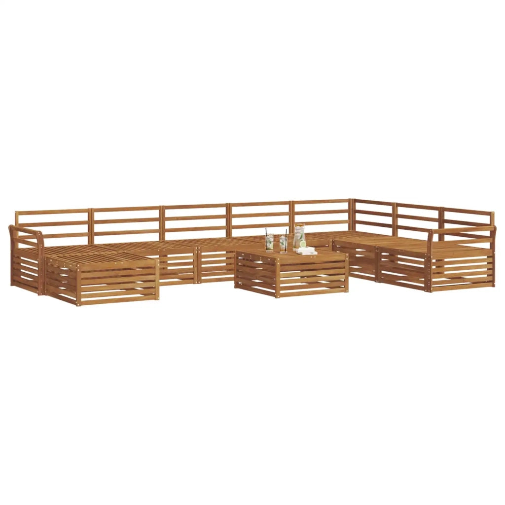 Set di divani da esterno 9 pcs Naturale