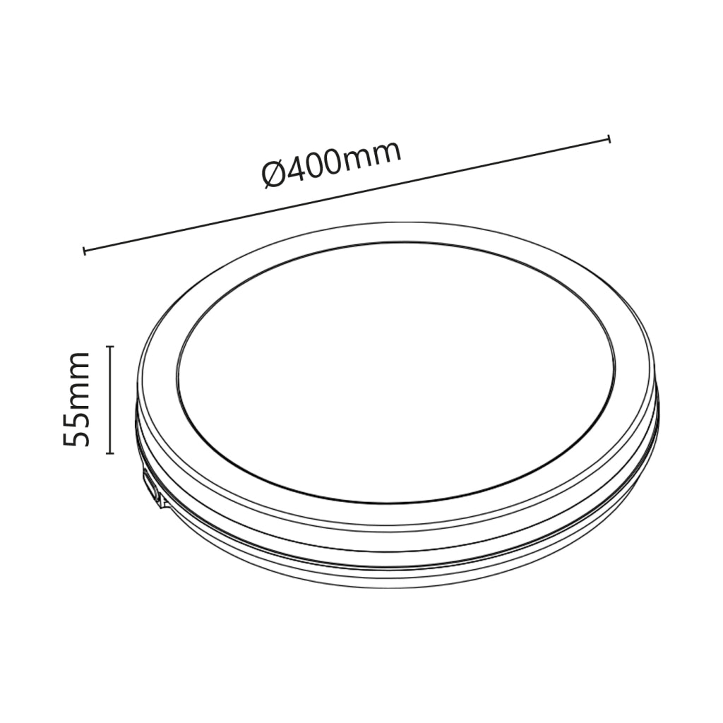 Alcapower Plafoniera LED Rotonda 36W IP54 IK08 CCT Selezionabile 3000K-4000K-6500K 3600lm Bianco Diametro 400mm per Illuminazione Professionale