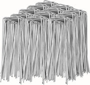 Paline per giardino a forma di U - 100 pezzi - Acciaio galvanizzato - Resistente alla ruggine - Utilizzo multifunzionale - Dimensioni 4x10 cm - Pali per giardino