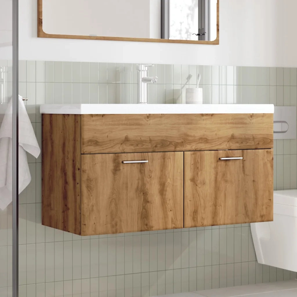 Mobile da Bagno con Lavabo Integrato Rovere Artigianale 3328586