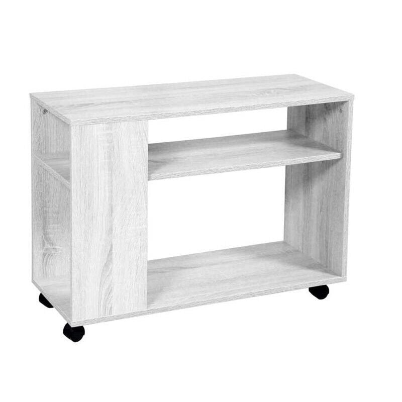 GAIA MOBILETTO IN LEGNO CON RUOTE 80 X 30 X 56 CM IN COLORE BIANCO
