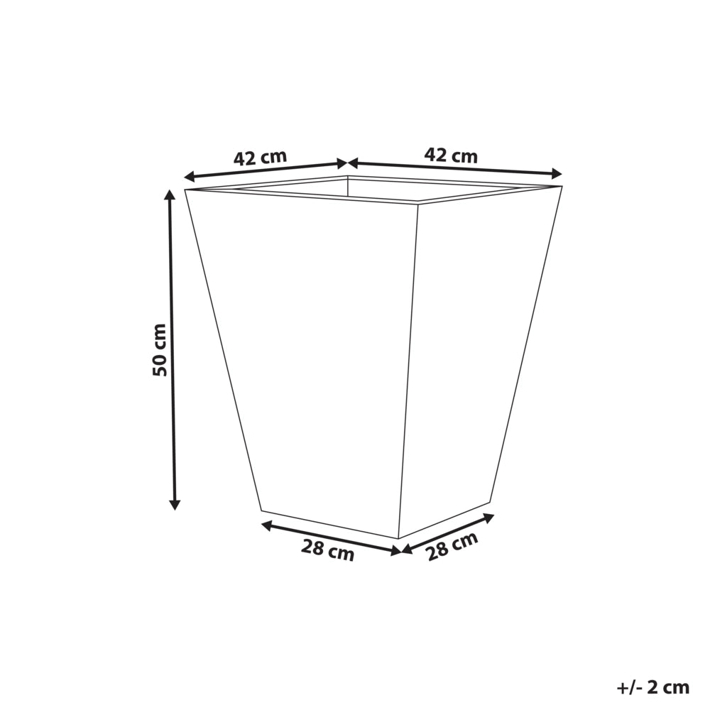 Vaso da fiori Beige chiaro Fioriera rotonda in fibra di argilla per uso interno ed esterno 42 x 42 x 50 cm Decorativa Design moderno Soggiorno Giardino