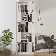 Libreria Divisorio-Scaffale per Libri-Mobile di Stoccaggio Bianco 51x25x163,5 cm Legno Massello di Pino