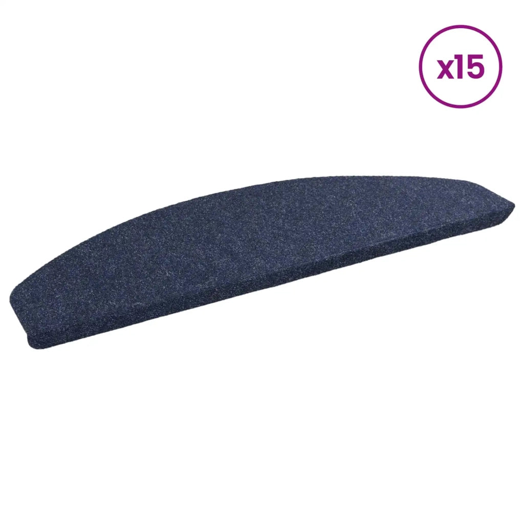 Tappetini per scale autoadesivi 15 pcs Blu 80 x 28 x 3,5 cm