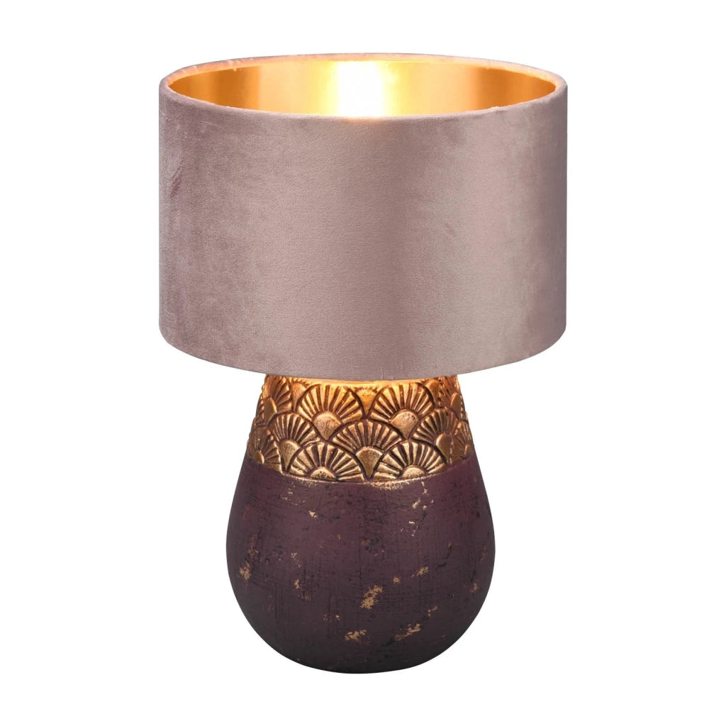 LÚZETE - LAMPADA DA TAVOLO IN CERAMICA MARRONE SHIRA