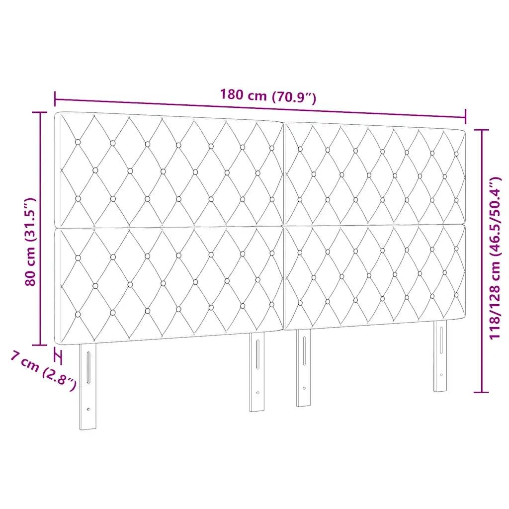 Testiera LED con luci a strisce a LED Verde scuro 90 cm Velluto 3338375