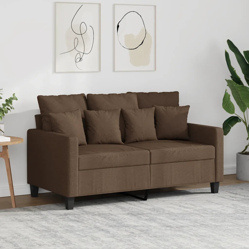 vidaXL Divano a 2 Posti Marrone 120 cm in Tessuto