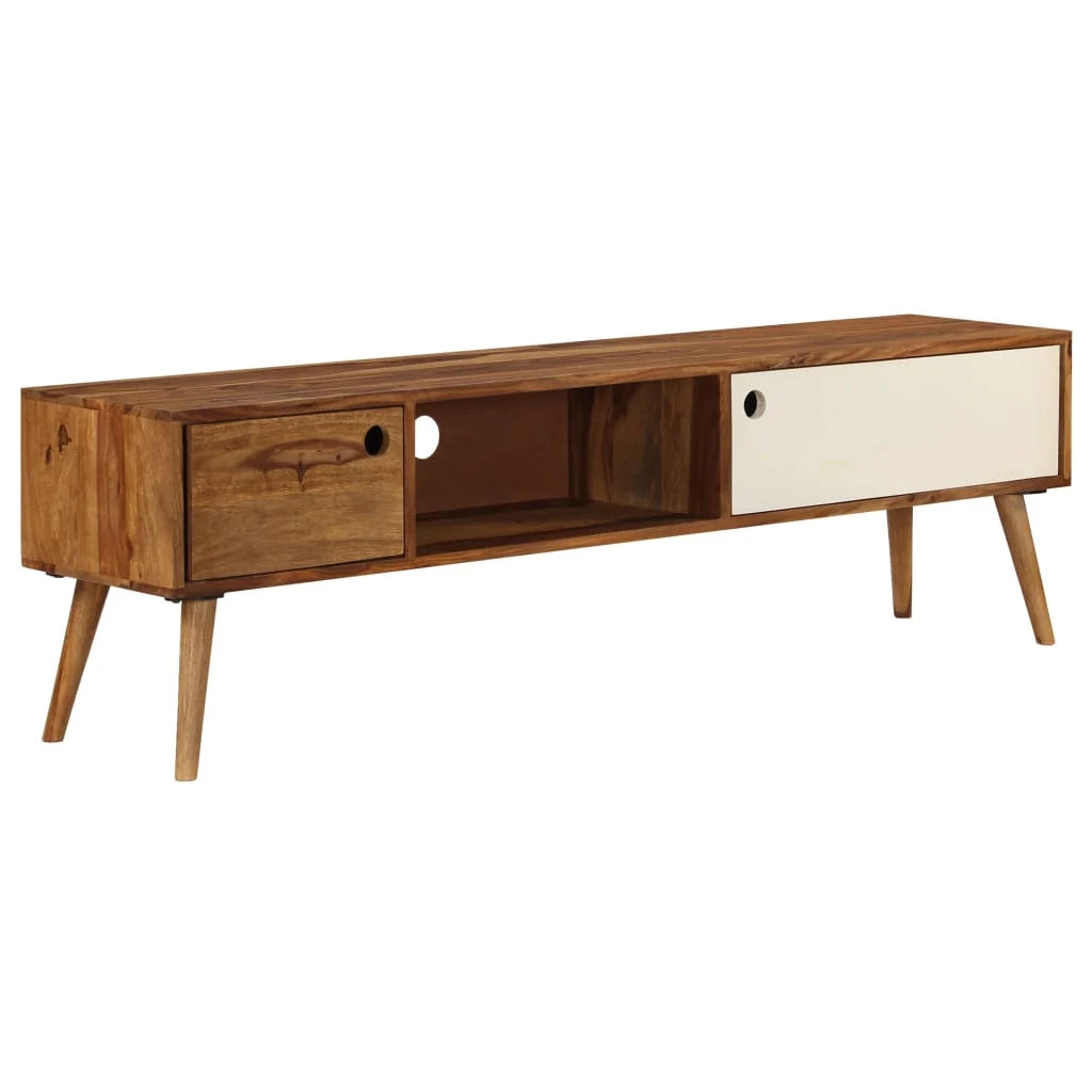 Mobile TV TV buffet dal design pratico 140 cm in legno massello di sheesham 2502071/2