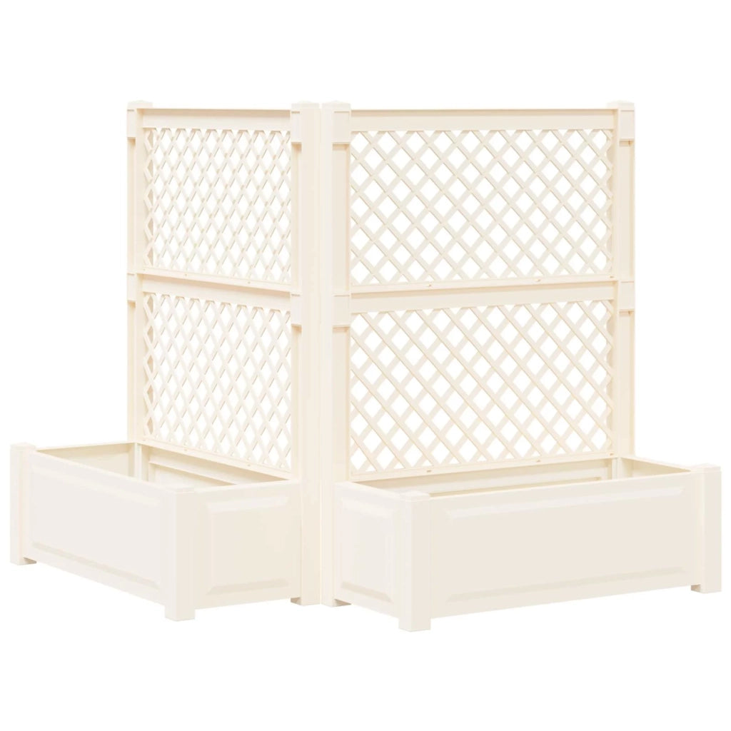 Vaso Grande con Direzione 2 pcs Bianco 143 x 143 x 133,5 cm PP