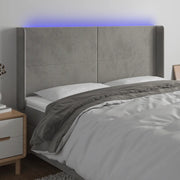 Testiera a LED-Testata con LED Grigio Chiaro 183x16x118/128 cm in Velluto 826980