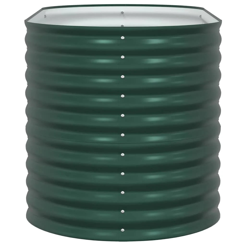 Fioriera rialzata moderna e minimalista per terrazza o giardino 160 x 80 x 81 cm acciaio verde 02_0058905