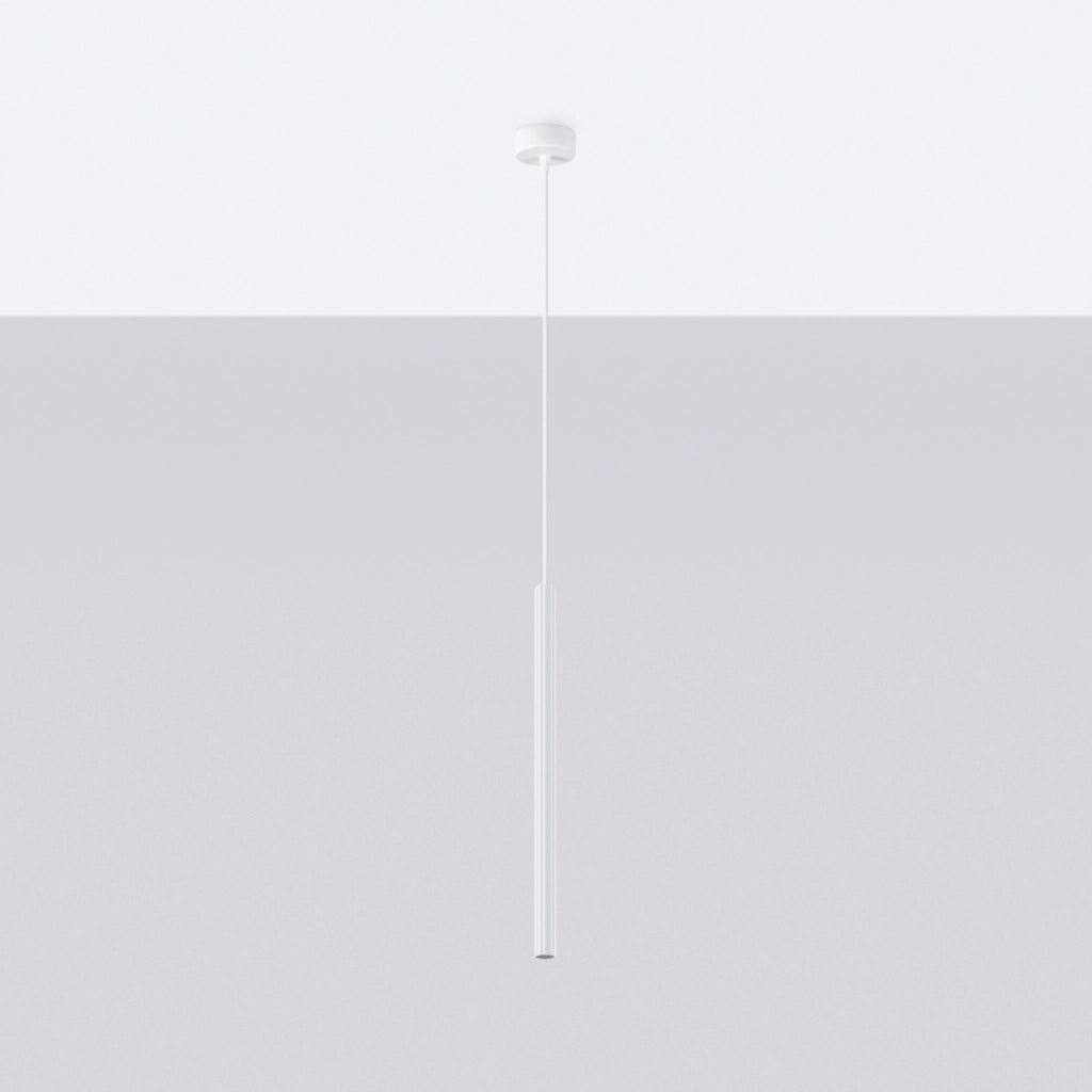 Lampada a sospensione ZENTRA tubo rigato bianco G9 8W