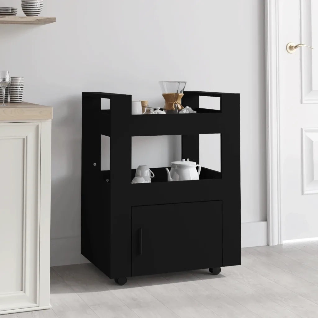 Carrello da Cucina Nero 60x45x80 cm in Legno Multistrato CFW4787206