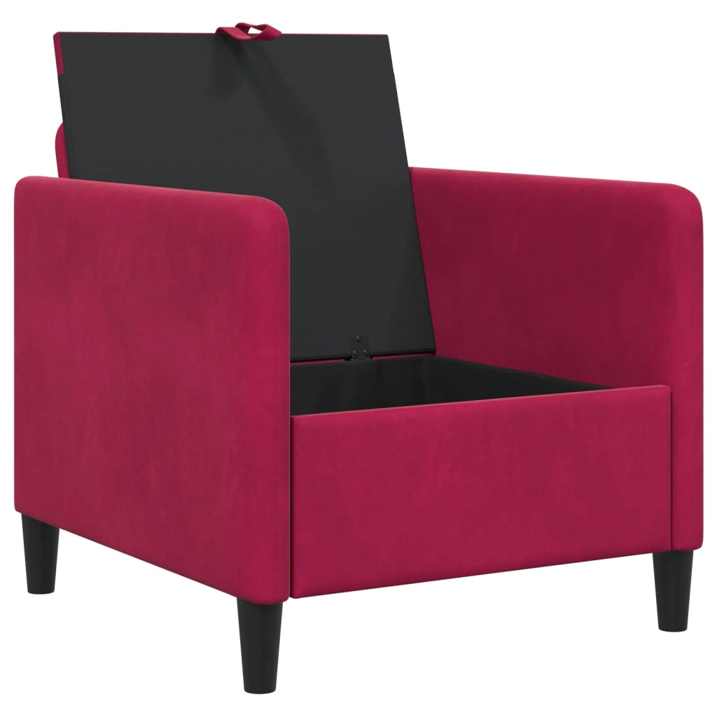 Divano con Storage Rosso Vino 72 x 78 x 87 cm Poliestere 42036882