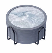 Sottopanchine assorbenti con supporto - 6-pack, sottopanchine in silicone con imbottitura morbida in velluto (sottopancia da 11 cm con supporto da 11,4 cm, finitura marmo)