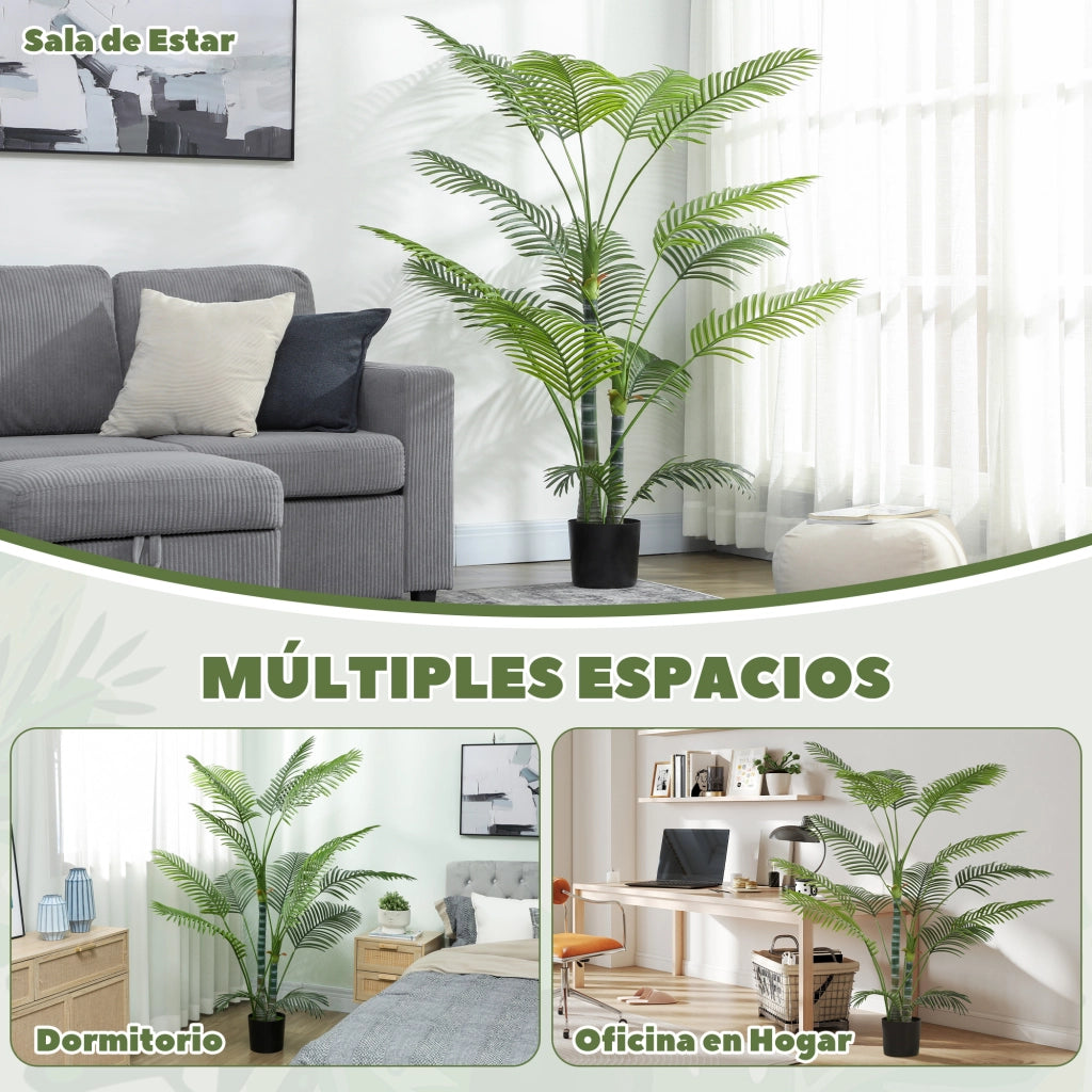 Palma Artificiale Decorativa 170 cm ¨C Xylo ¨C Con Vaso e Foglie Verde per Interni