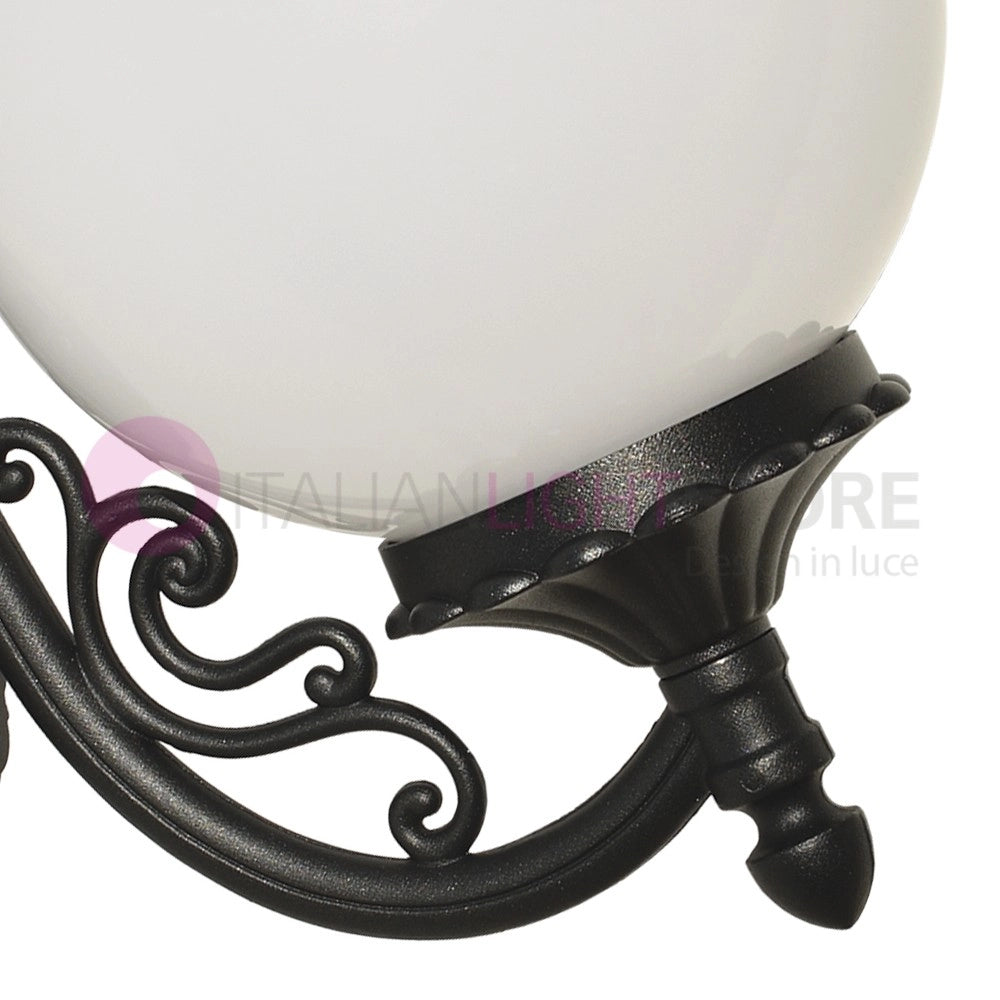 ORIONE ANTRACITE Lampada a Parete da Esterno con sfera globo policarbonato d.25 GARDENLIGHT