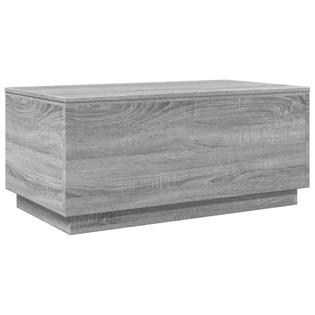 Tavolino da Soggiorno con Luci LED Grigio Sonoma 90x50x40 cm 839880
