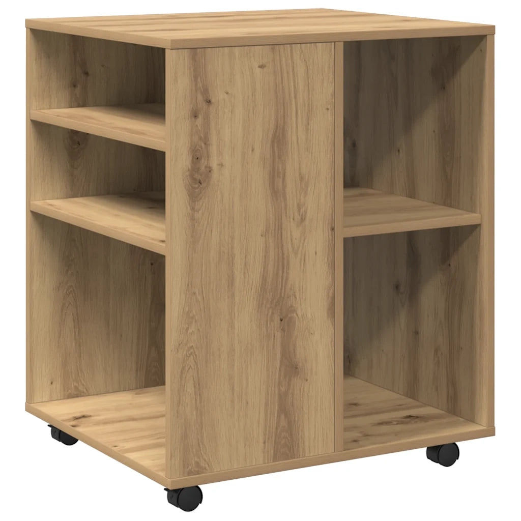 Armadietto con Ruote Rovere Artigianale 60x53x72 cm Truciolato