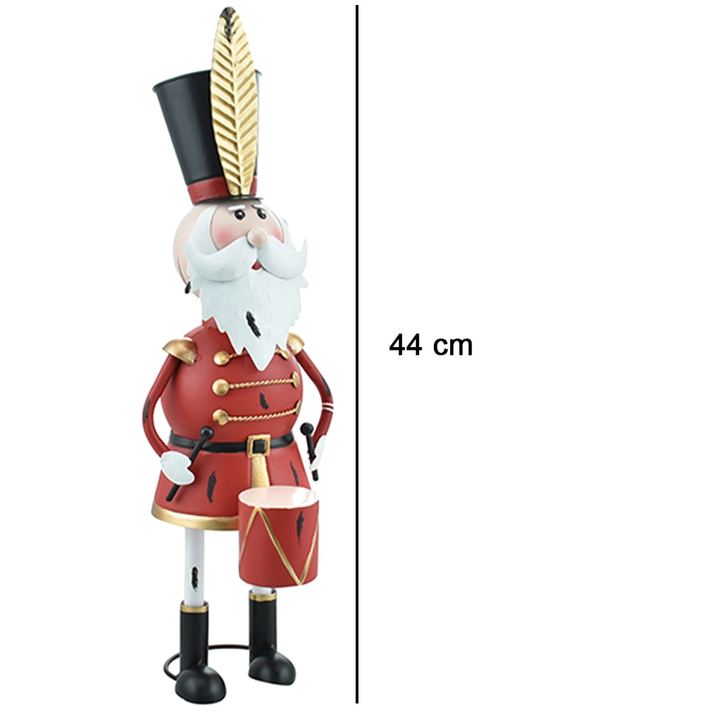 Babbo Natale Soldatino Natalizio Soldato con Tamburo Decorazione Addobbo 44 cm