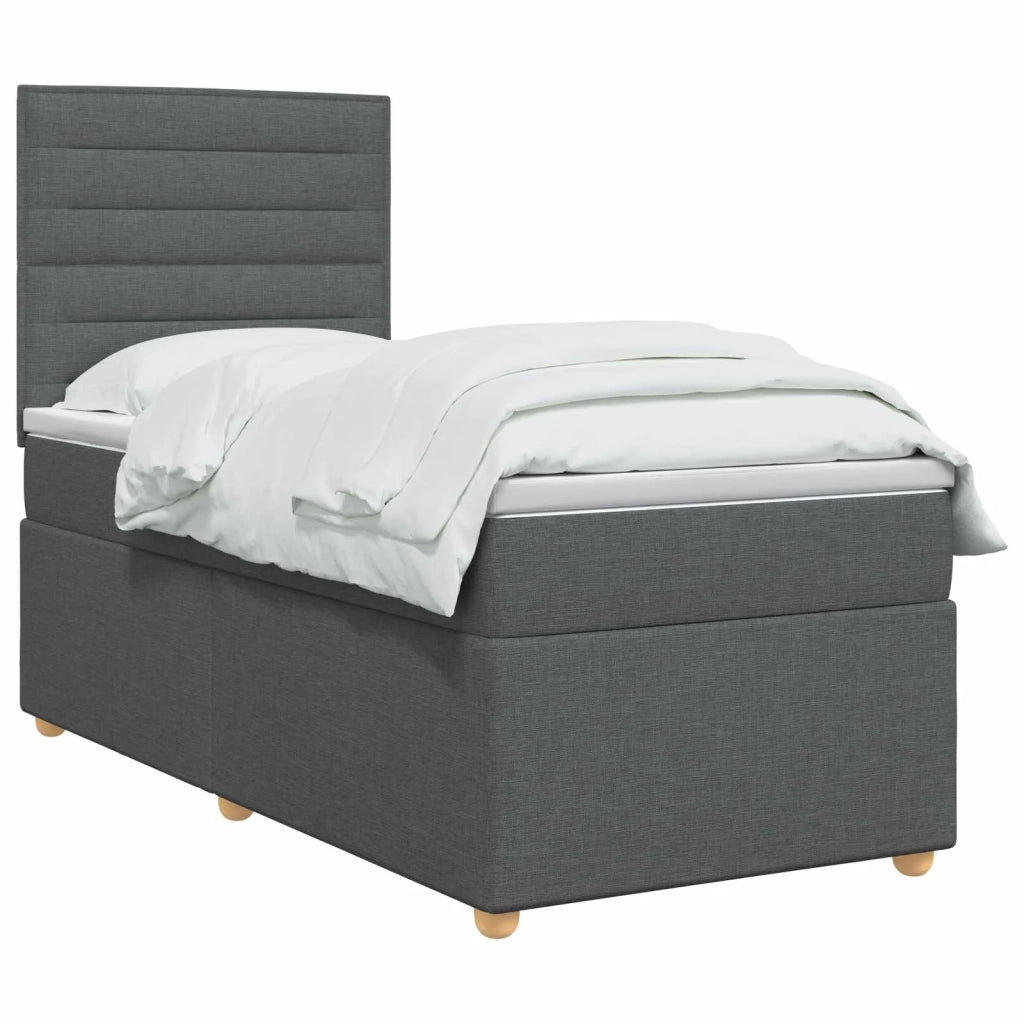 Letto box spring con materasso Grigio Scuro 80 x 200 cm Tessuto 3453747