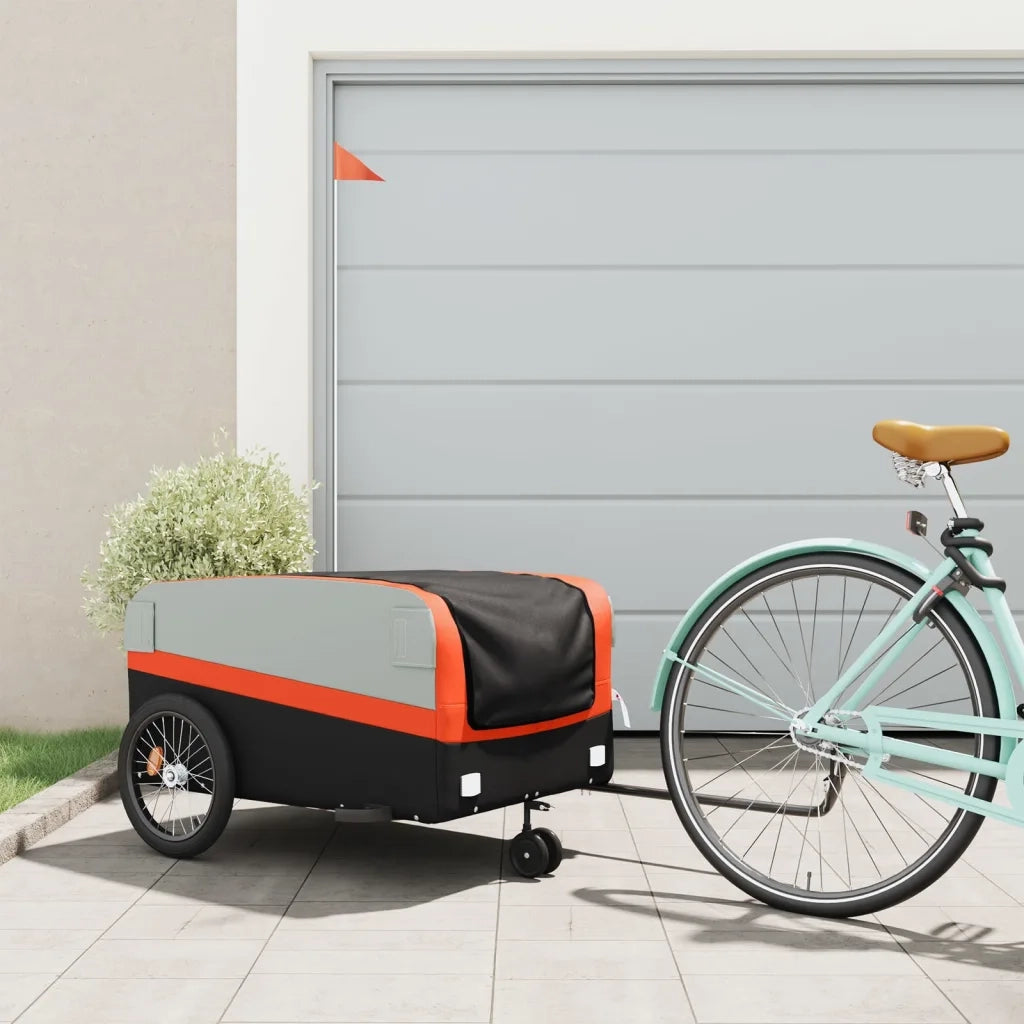 Rimorchio da Bici Nero e Arancione 45 kg in Ferro CFW6264372