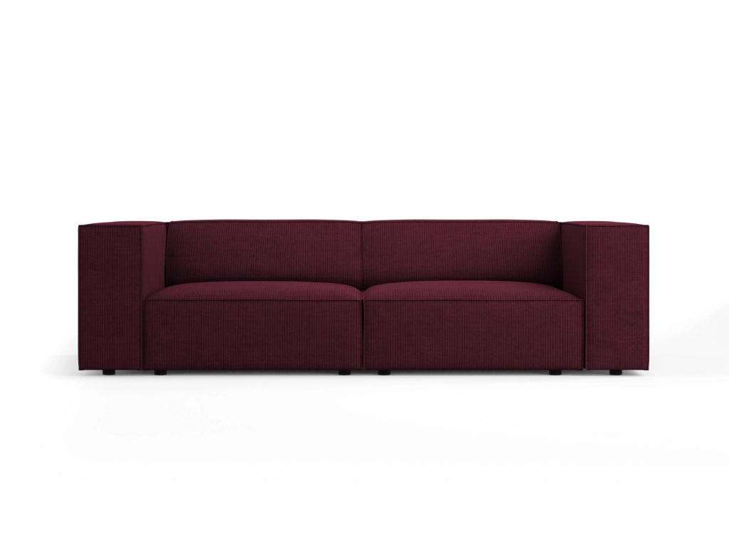Cosmopolitan Design - Divano "Arendal" 3 posti in ciniglia con effetto a coste rubino 