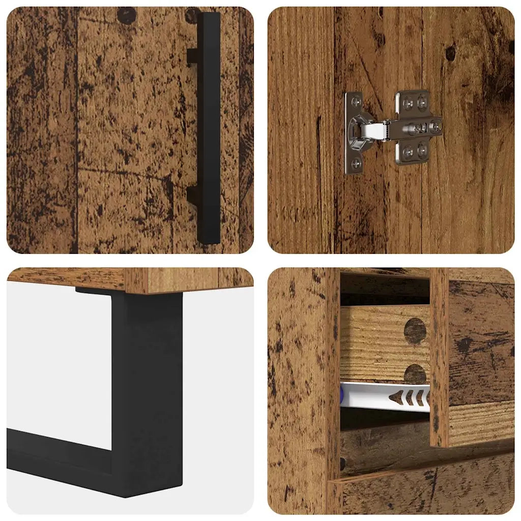 Credenza con Cassetto-Buffet-Armadio da cucina Legno vecchio 69,5 x 34 x 90 cm 822569