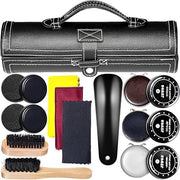 Kit di cura per scarpe con pennello morbido e applicatore in legno