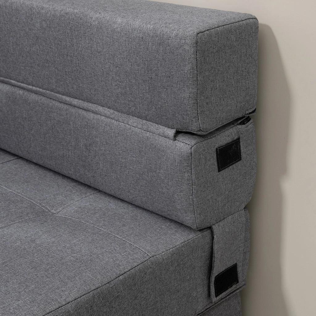 Fauteuil convertible pieghevole con funzione letto e cuscino, per soggiorno e ufficio, in schiuma grigio scuro