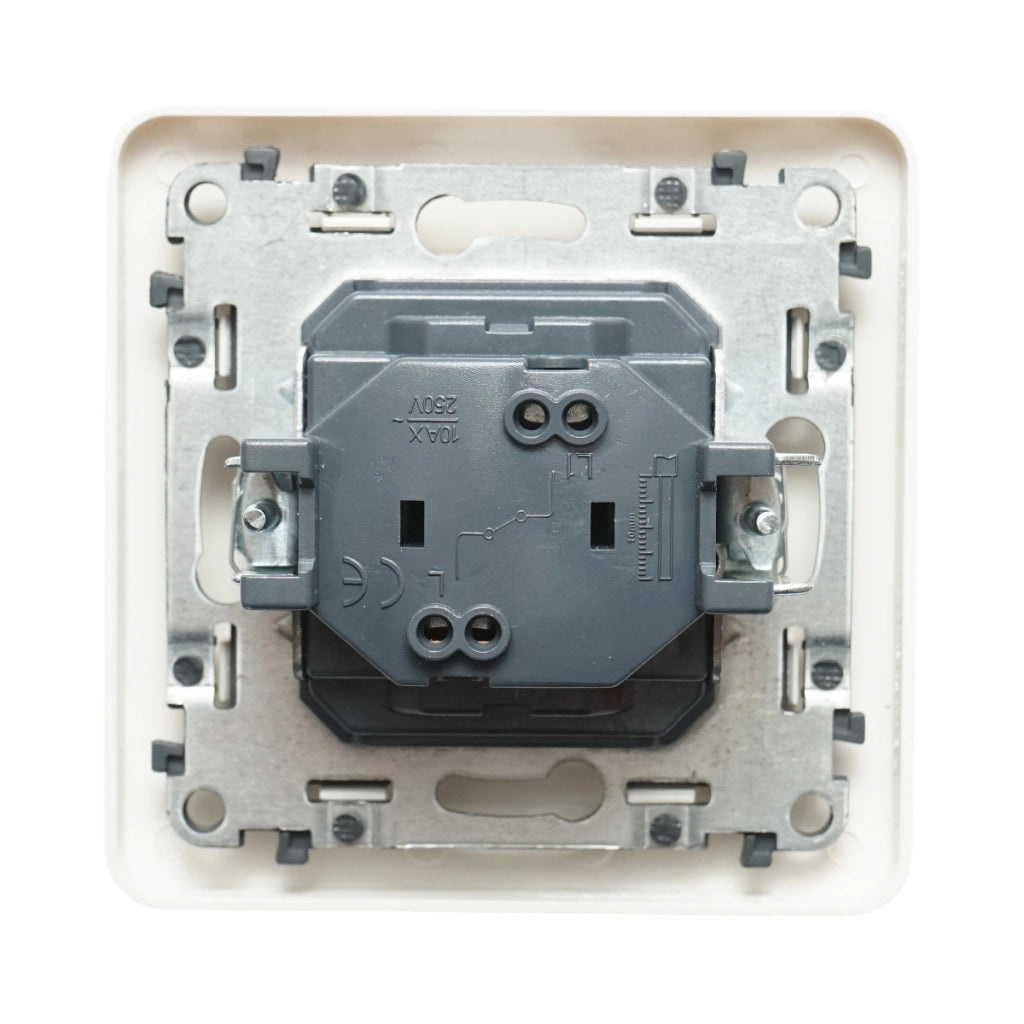 Interruttore campanello LED con reset bianco, da incasso, 220V, 10AX, PC 80x80mm