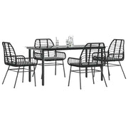 Set da Pranzo da Giardino con Cuscini 5 pz Polyrattan Vetro 3334551