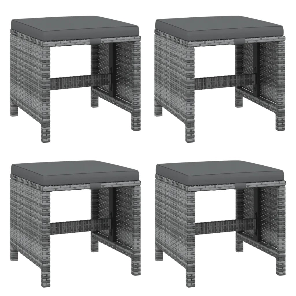 Set da Pranzo per Giardino 21pz con Cuscini Polyrattan Grigio cod mxl 36003