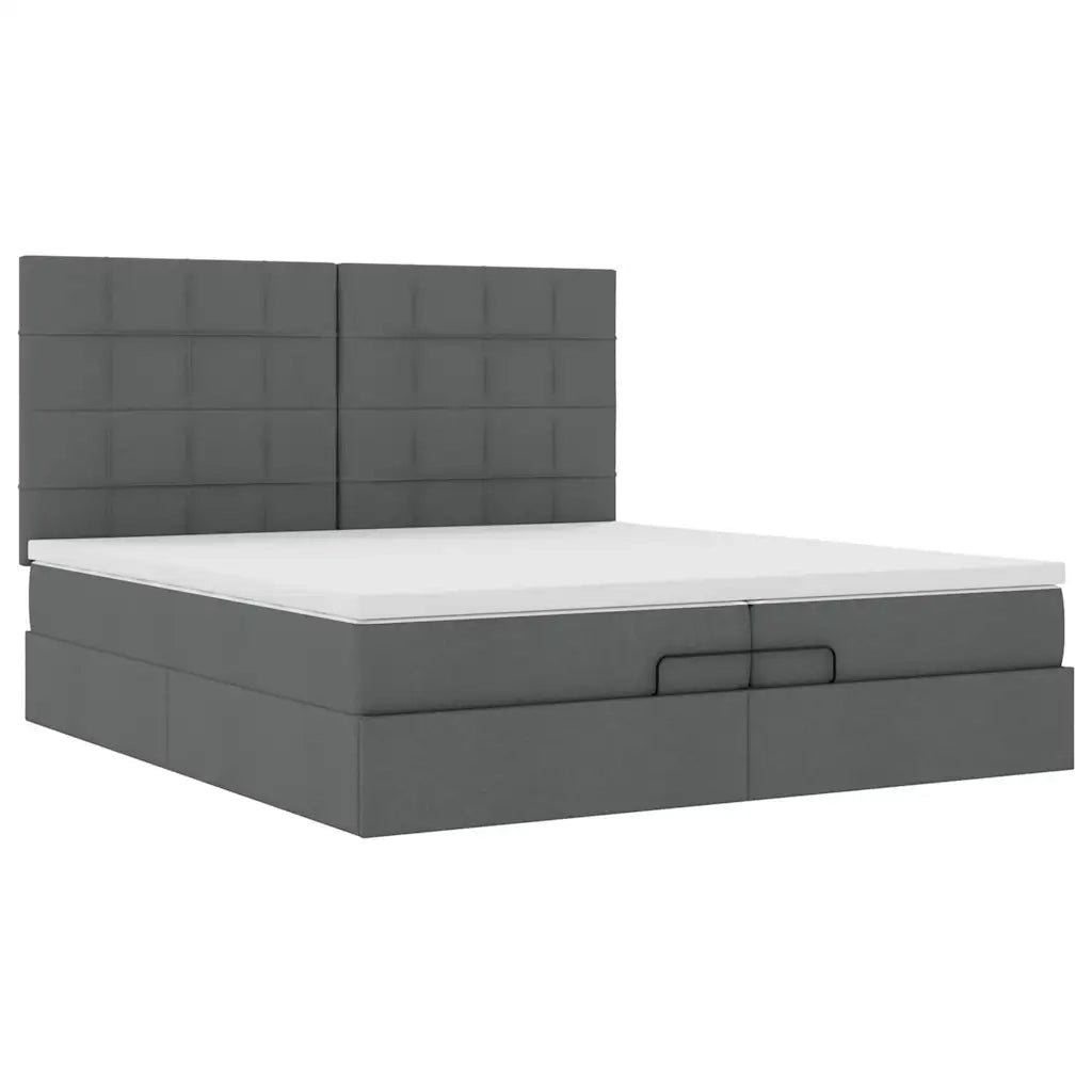 Struttura Letto Pouf con Materassi 200x200 cm in Tessuto 3314032